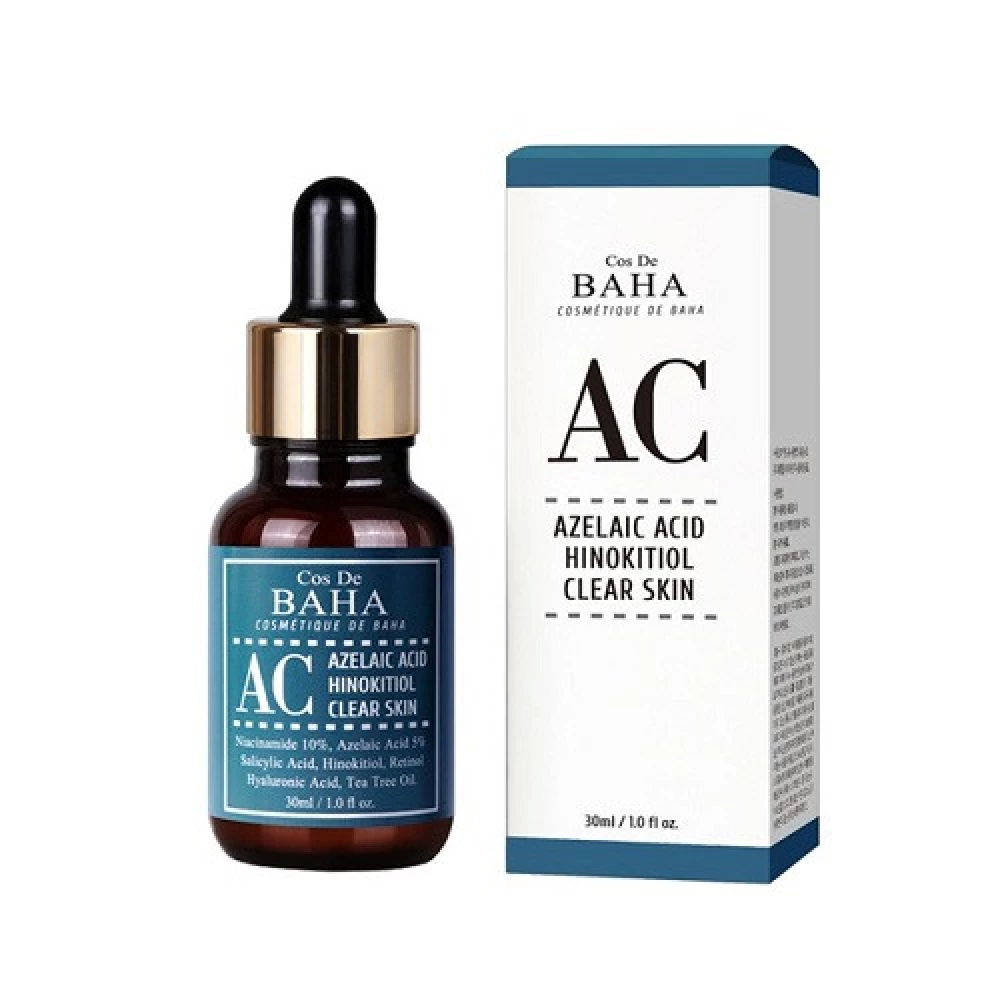 Сыворотка для лечения акне с азелаиновой кислотой и хинокитиолом Cos De BAHA Azelaic Acid, 30 мл
