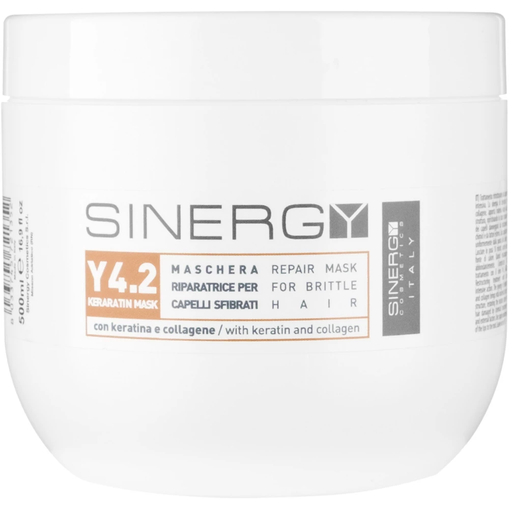Маска для реконструкции поврежденных волос с кератином Sinergy Y4.2 Keratin Mask, 500 мл (8033745721352)