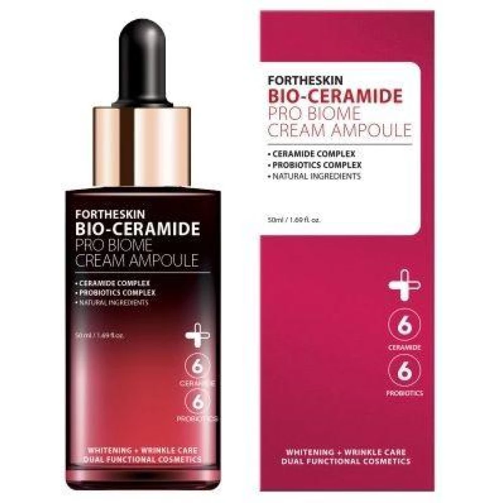 Крем-сыворотка для лица с керамидами Fortheskin BIO-Ceramide Pro Biome Cream Ampoule, 50 мл (8809598150379)