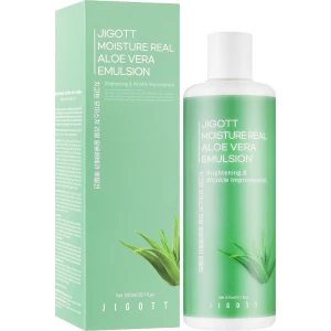 Изображение товара -  Эмульсия для лица с алоэ JIGOTT Moisture Real Aloe Vera Emulsion, 300 мл (8809541282515)