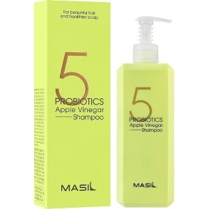 Изображение товара - Мягкий бессульфатный шампунь с пробиотиками и яблочным уксусом Masil 5 Probiotics Apple Vinegar Shampoo, 500