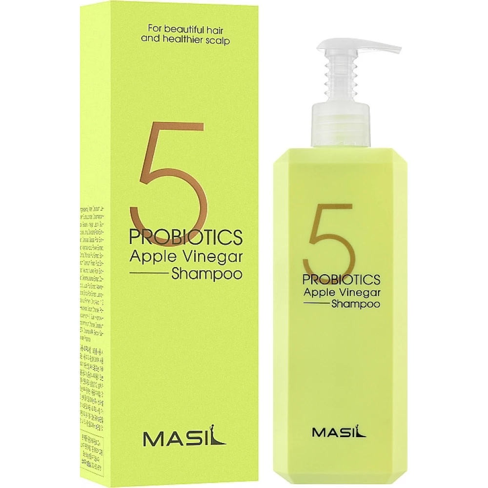 Мягкий бессульфатный шампунь с пробиотиками и яблочным уксусом Masil 5 Probiotics Apple Vinegar Shampoo, 500