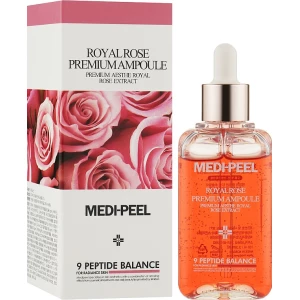 Изображение товара -  Сыворотка антивозрастная для лица с розой и пептидами Medi-peel Royal Rose Premium Ampoule, 100 мл