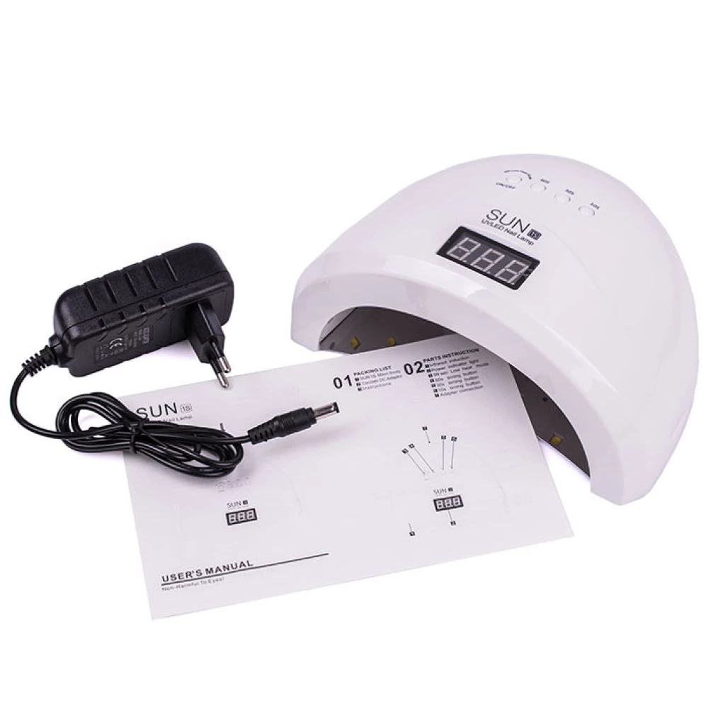 Лампа для маникюра SUN LED/UV 1S 48W White, 1 шт (4820265501373)