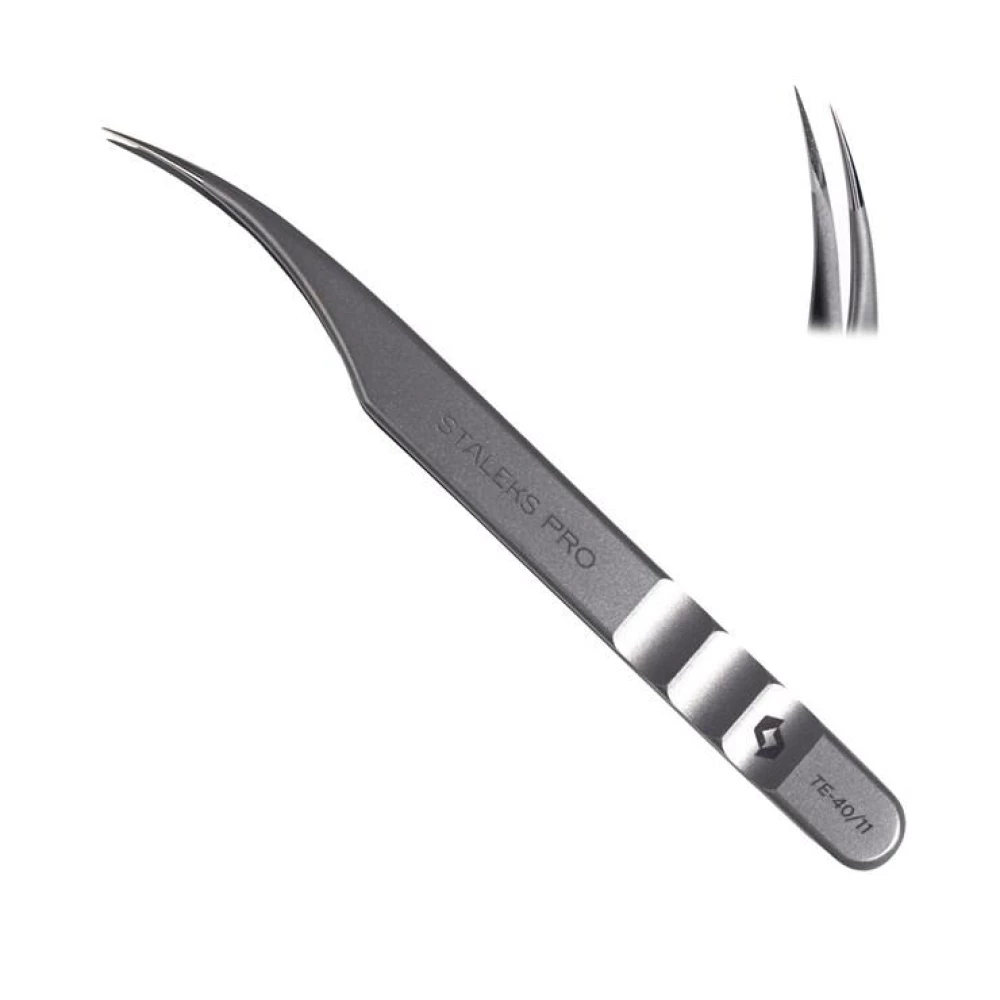Профессиональный пинцет для ресниц Staleks Expert 40 Type 11, 1 шт (4820121594044)