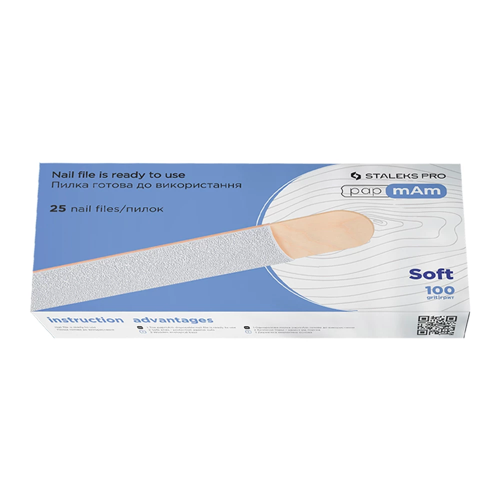 Сменные белые файлы papmAm Staleks Expert 20 100 грит, 25 шт (4820241066889)