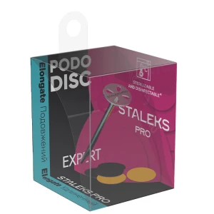 Изображение товара -  Педикюрный диск Staleks Pro Pododisc M удлиненный с комплектом сменных абразивных лент 180 грит, 5 шт