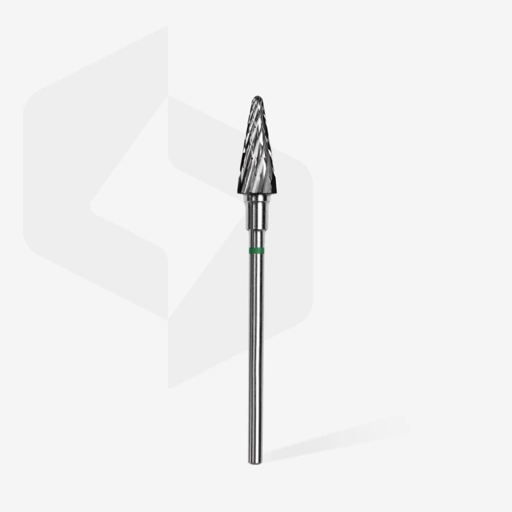 Твердосплавная фреза конус зеленая Staleks Pro 6 мм/14 мм, 1 шт (4820241066377)