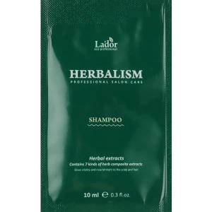 Изображение товара -  Шампунь с травяными экстрактами Lador Herbalism Shampoo Pouch, 10 мл (8809181937110)