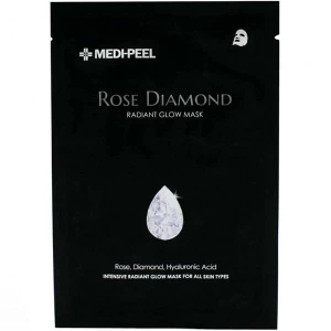 Изображение товара -  Тканевая маска с алмазной пудрой Medi-peel Rose Diamond Radiant Glow Mask, 1 шт (8809409345420)