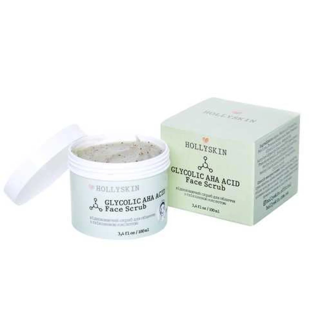 Скраб для лица с гликолевой кислотой Hollyskin Glycolic AHA Acid Face Scrub, 100 мл (4823109700727)