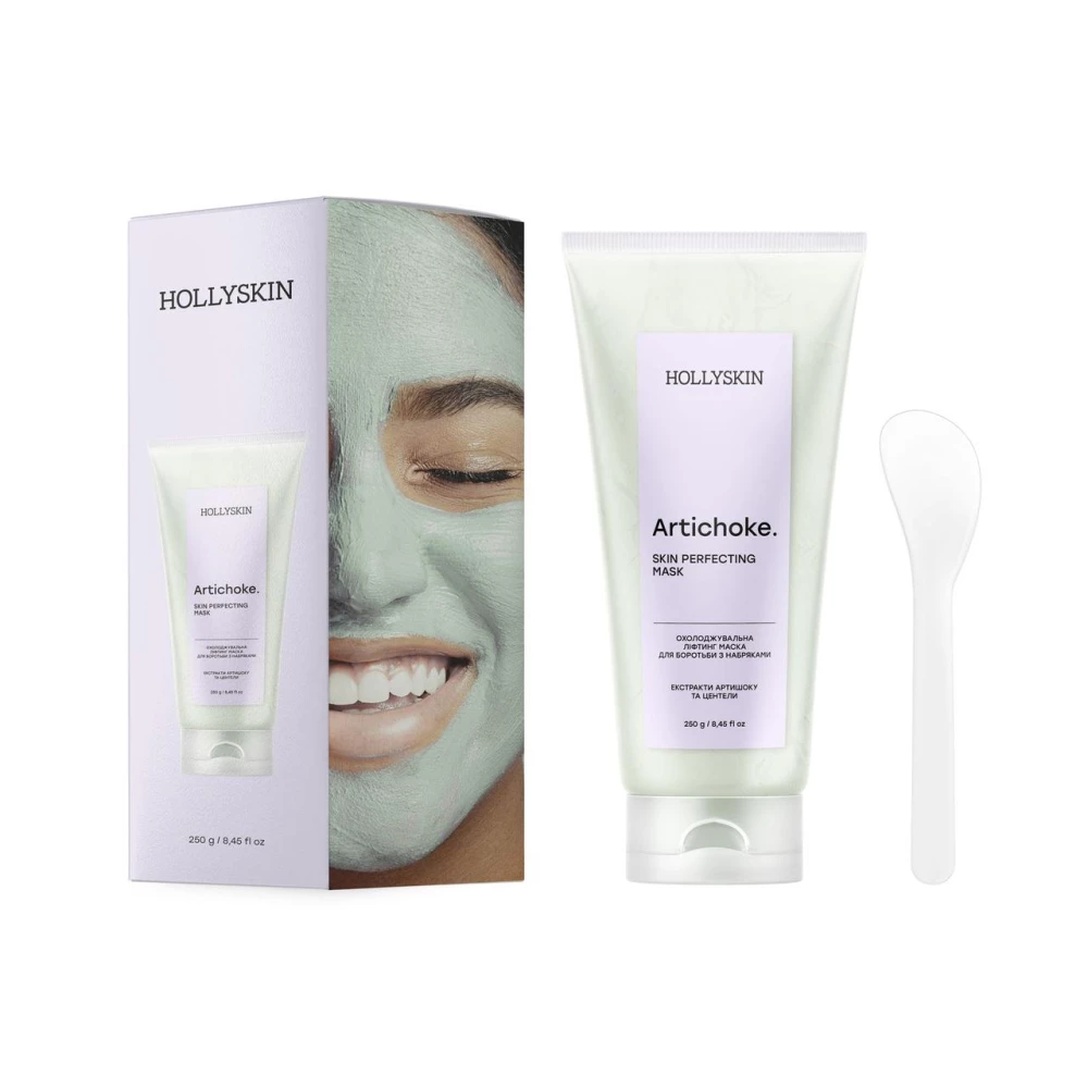 Охлаждающая лифтинг маска для лица для борьбы с отеками Hollyskin Artichoke Skin Perfecting Mask, 250 г