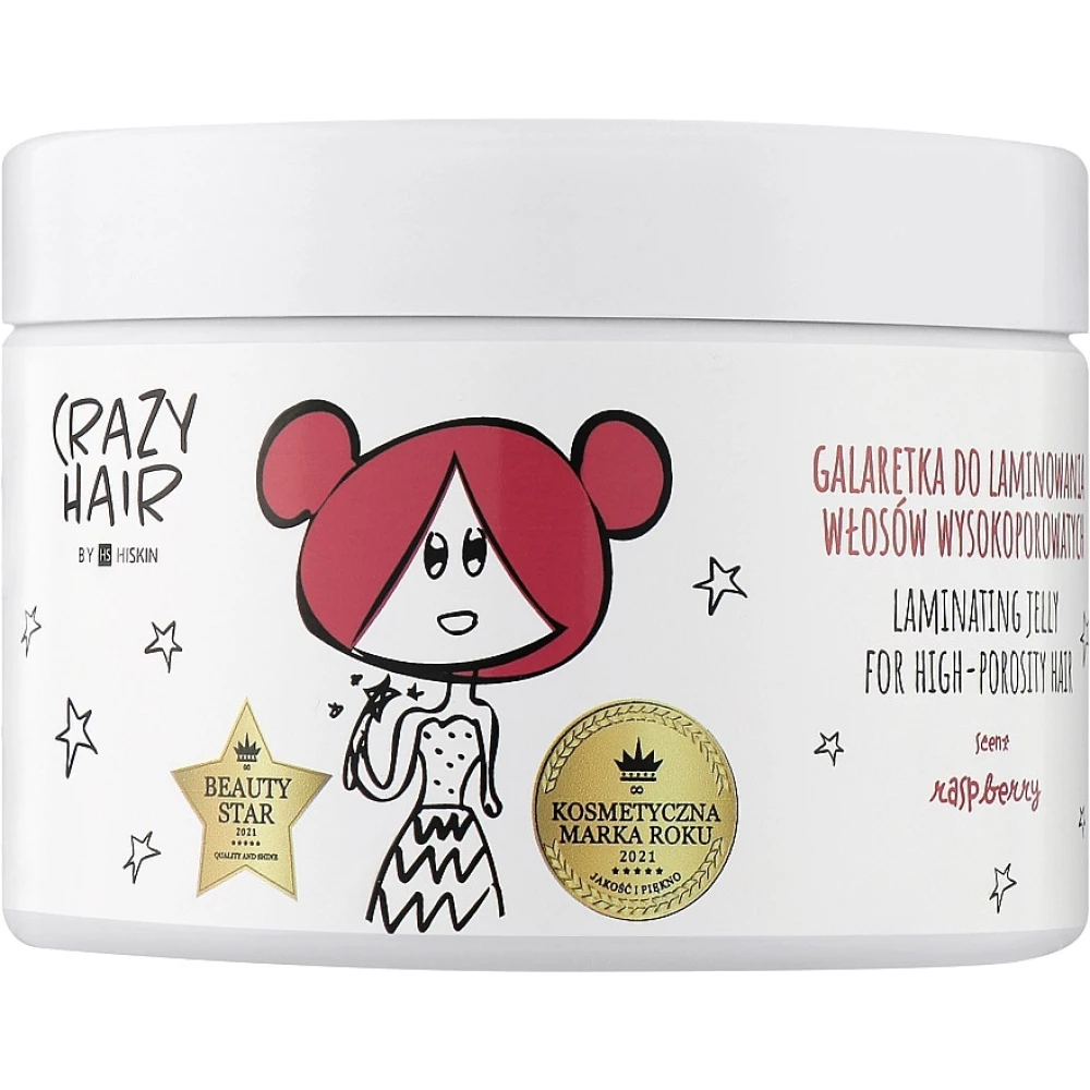 Желе для ламинирования волос с высоким уровнем пористости малина HiSkin, 300 мл (5907775547141)