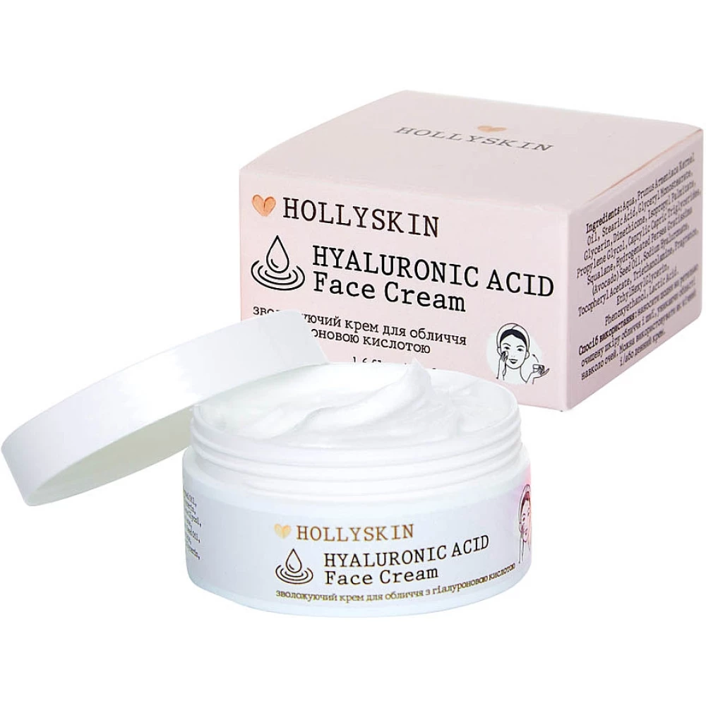 Увлажняющий крем для лица с гиалуроновой кислотой Hollyskin Hyaluronic Acid Face Cream, 50 мл (4823109700611)