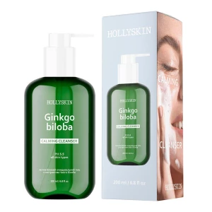 Изображение товара -  Успокаивающий очищающий гель с эктрактом гинкго билоба Hollyskin, 200 мл (4823109701335)
