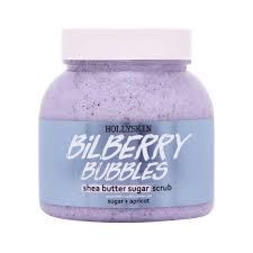 Сахарный скраб с маслом ши и перлитом Hollyskin Bilberry Bubbles, 350 г (4823109701007)