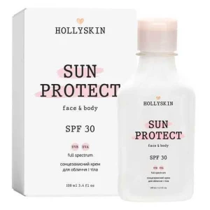 Изображение товара - Солнцезащитный крем для лица и тела Hollyskin Sun Protect SPF 30, 100 мл (4823109700574)