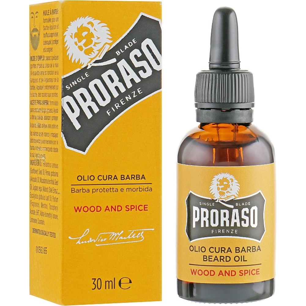 Масло для бороды Proraso Beard Oil Wood & Spice, 30 мл (8004395001668)