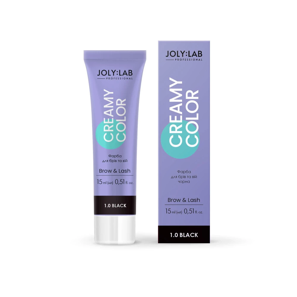 Краска для бровей и ресниц черная Joly:Lab Creamy Color, 15 мл (4823109408685)