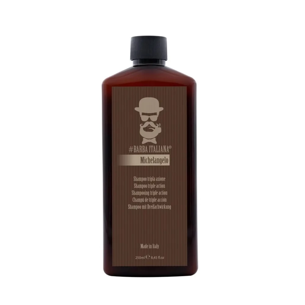 Мужской трехвалентный шампунь Barba Italiana Michelangelo Shampoo Triple Action, 250 мл (8068020410539)