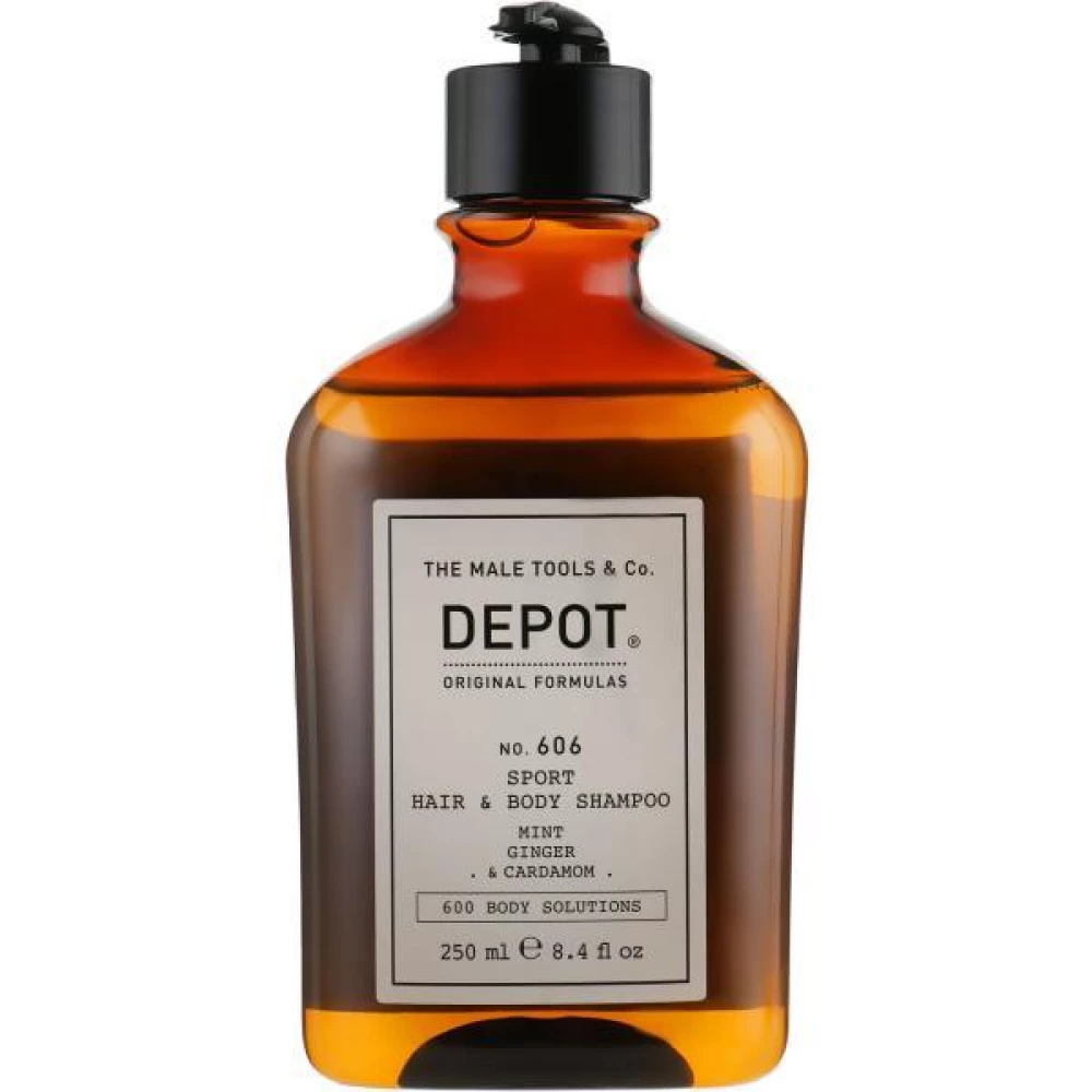 Освежающий шампунь для волос и тела Depot 606 Hair Cleansings Sport Hair & Body, 250 мл (8032274086994)