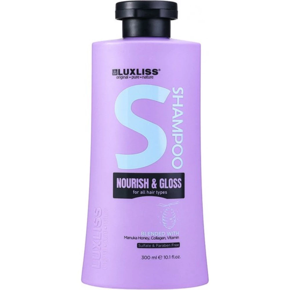 Шампунь для питания и блеска волос Luxliss Nourish & Gloss Shampoo, 300 мл (811131036604)