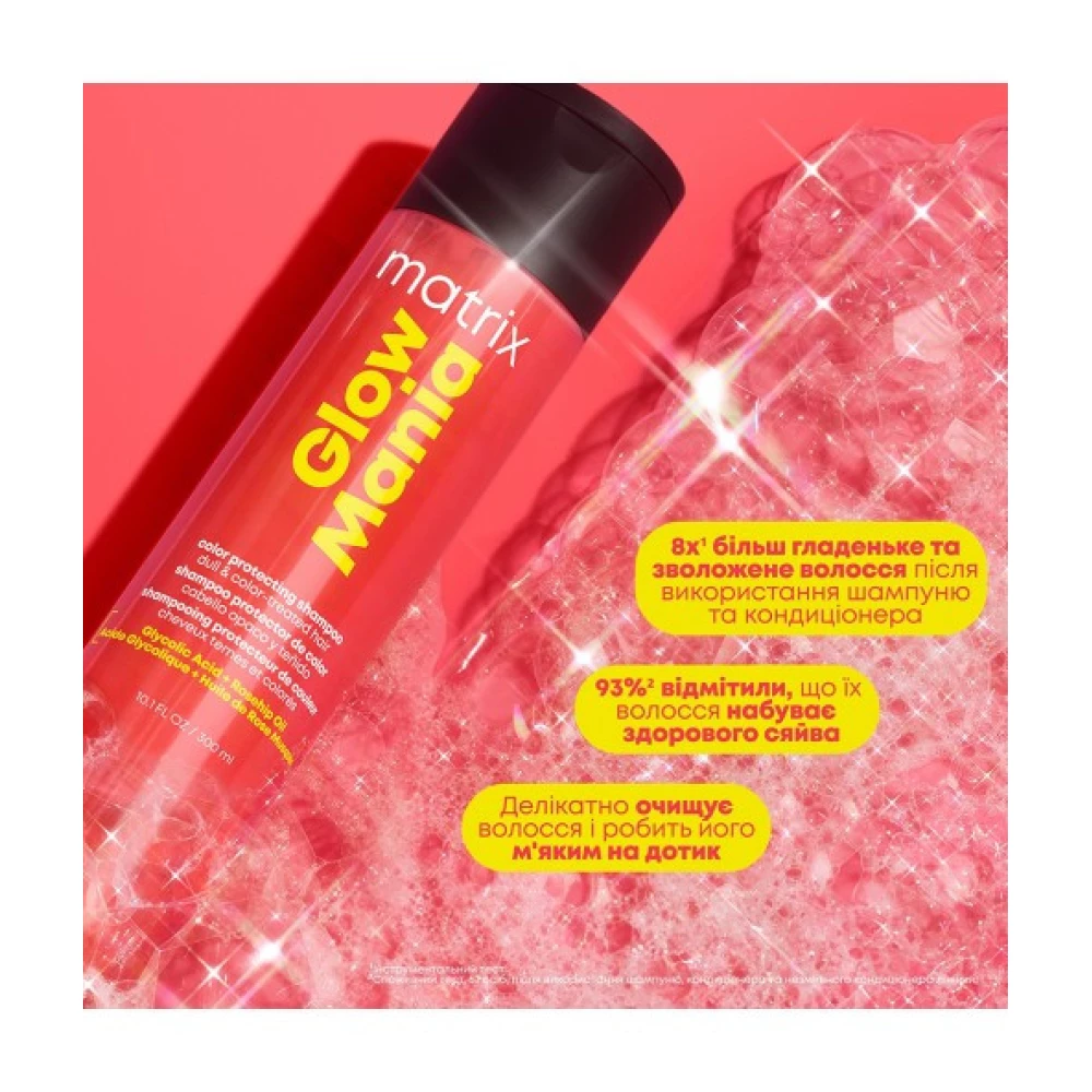 Шампунь для защиты цвета окрашенных волос Matrix Glow Mania Color Protecting Shampoo, 300 мл (3474637257026)