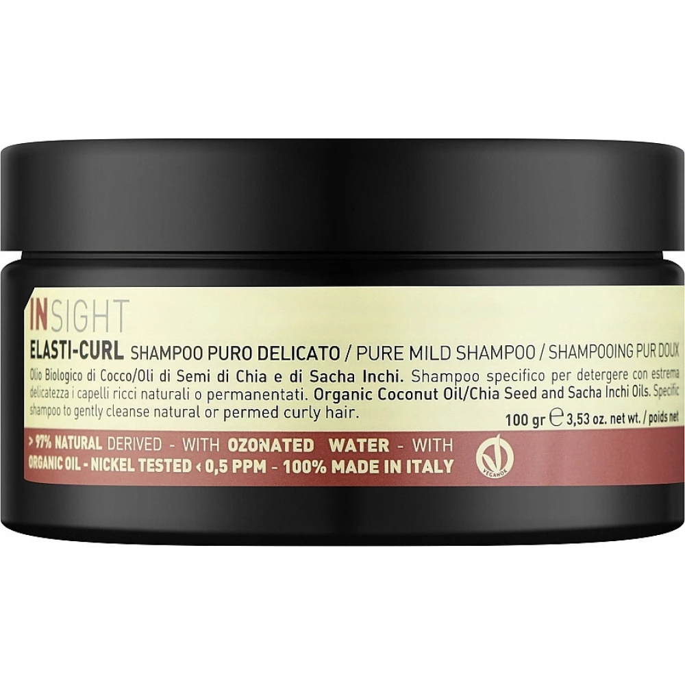 Мягкий шампунь для кучерявых волос Insight Elasti-Curl Pure Mild Shampoo, 100 г (8029352357565)