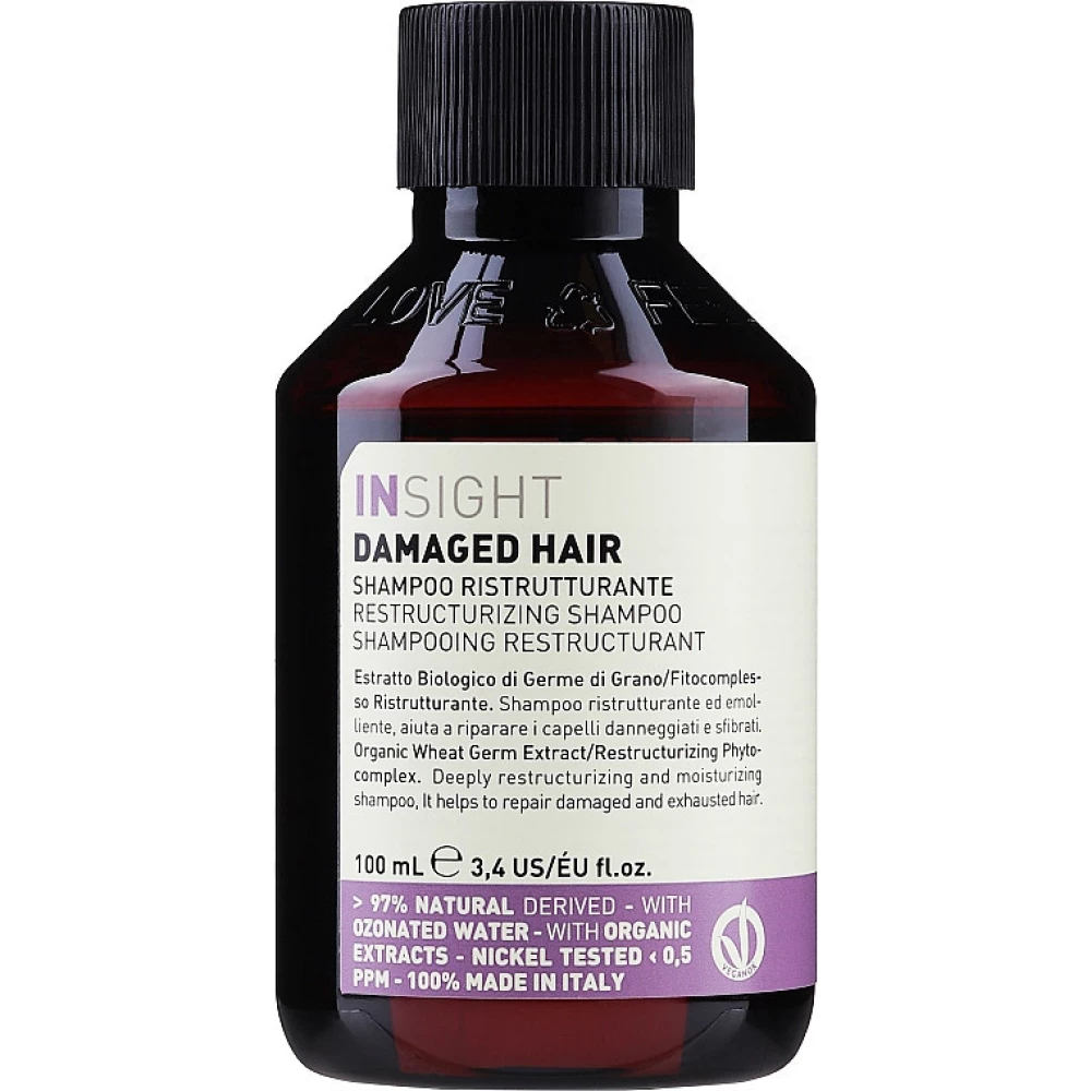Восстанавливающий шампунь для поврежденных волос Insight Damaged Hair Restructurizing Shampoo, 100 мл