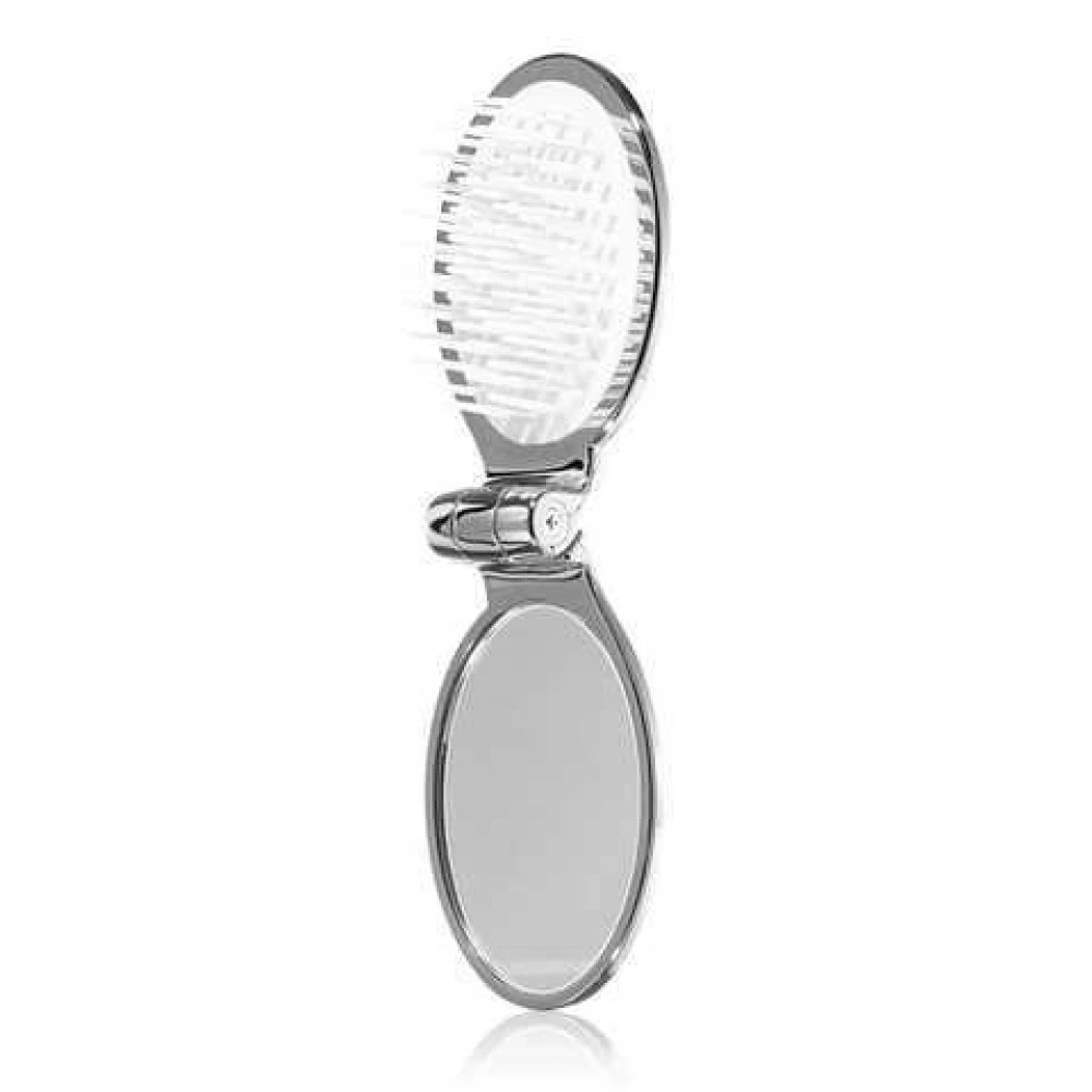 Складная расческа для волос с зеркалом Janeke Silver Folding Mirror Brush, 1 шт (8006060459446)