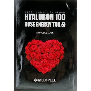 Изображение товара - Тканевая маска с экстрактом розы Medi-peel Hyaluron 100 Rose Energy Tox, 1 шт (8809409343747)