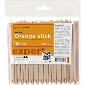 Изображение товара -  Деревянная апельсиновая палочка для маникюра Staleks Pro 110 мм , 100 шт (4820241066971)