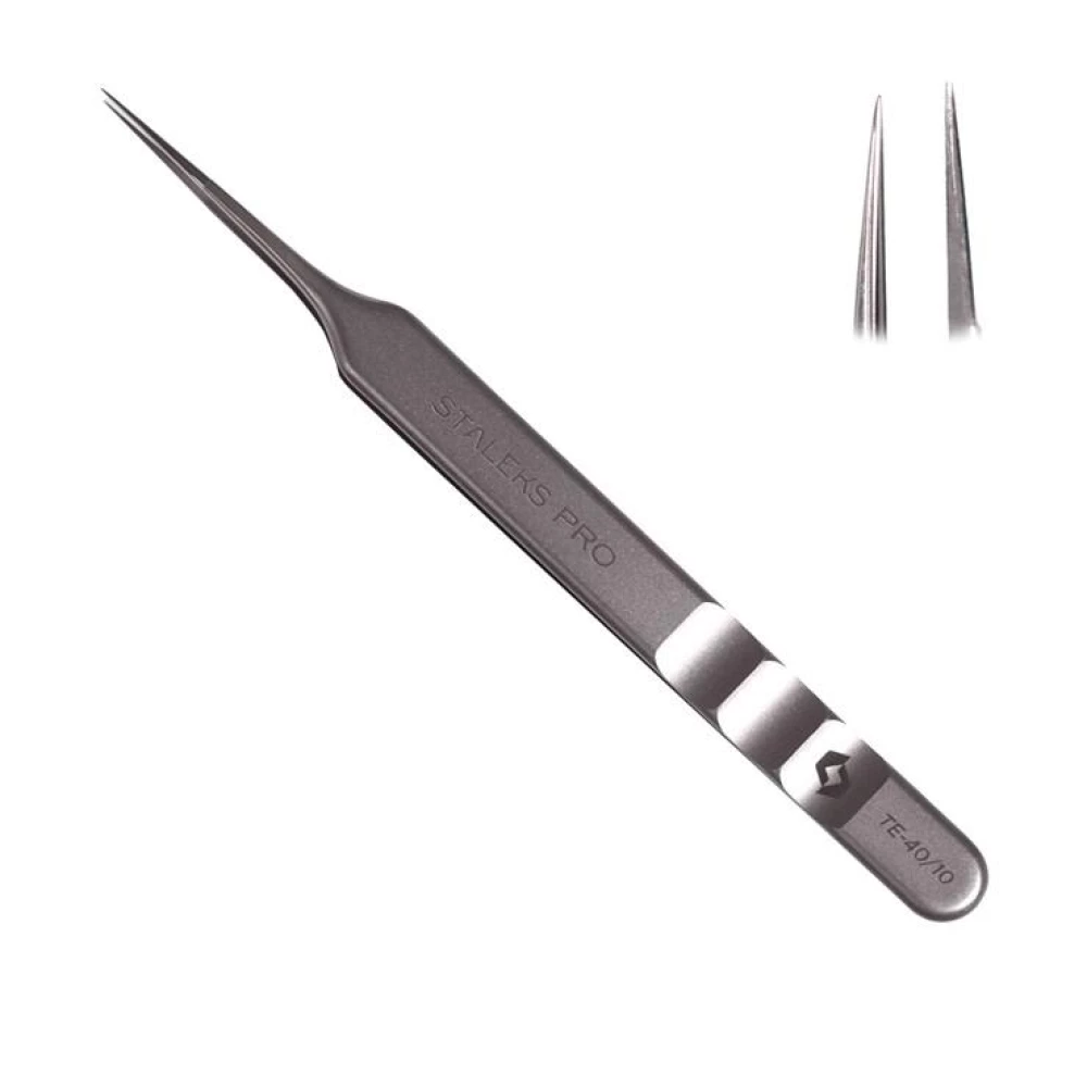 Профессиональный пинцет для ресниц Staleks Pro Expert 40 Type 10 TE-40/10, 1 шт (4820121594037)