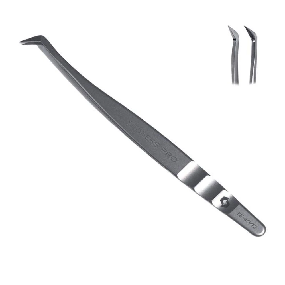 Профессиональный пинцет для ресниц Staleks Expert 40 Type 12, 1 шт (4820121594167)