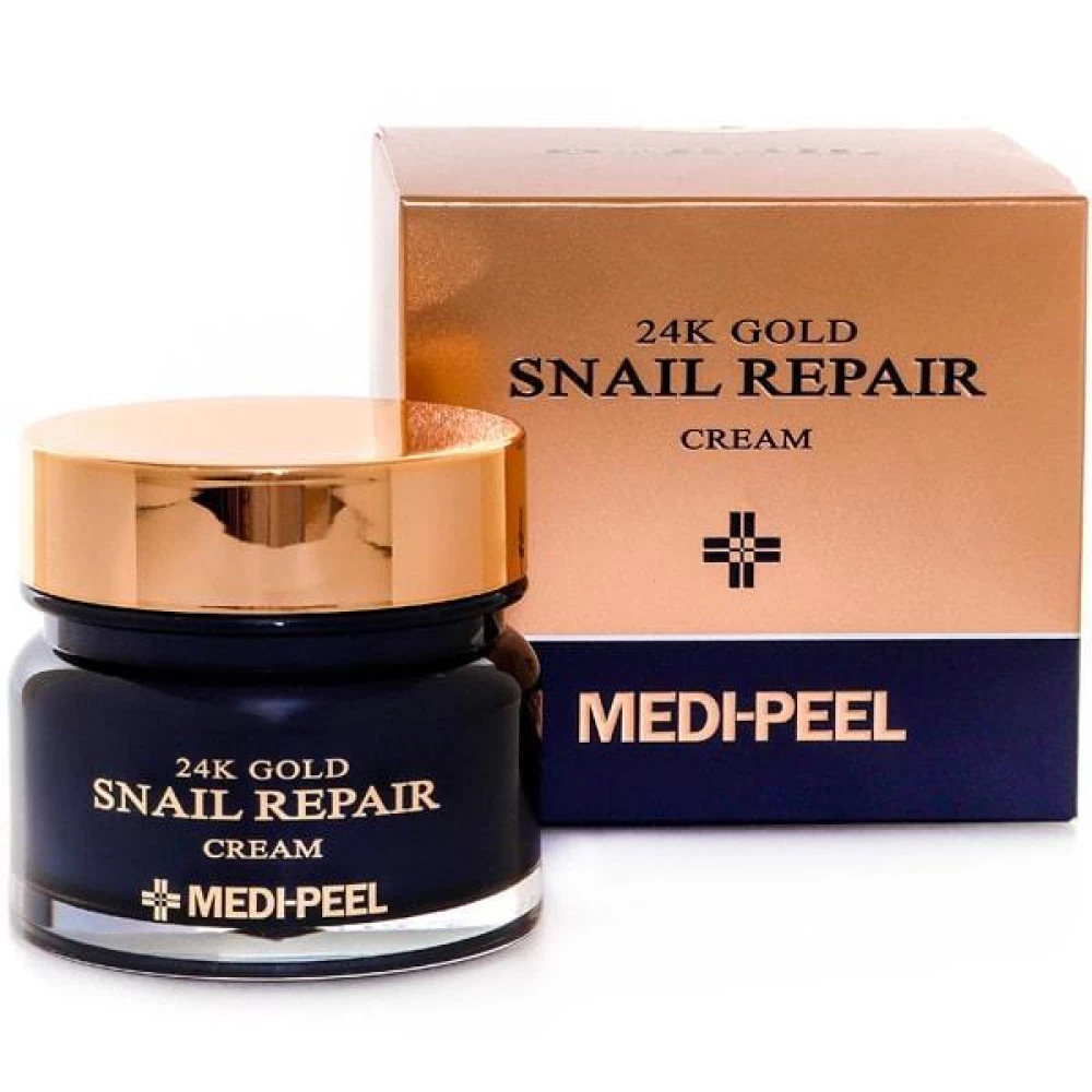 Крем для лица с золотом и муцином улитки Medi-peel 24k Gold Snail Repair Cream, 50 мл (8809409345758)