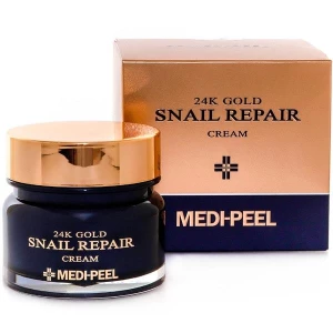 Изображение товара -  Крем для лица с золотом и муцином улитки Medi-peel 24k Gold Snail Repair Cream, 50 мл (8809409345758)
