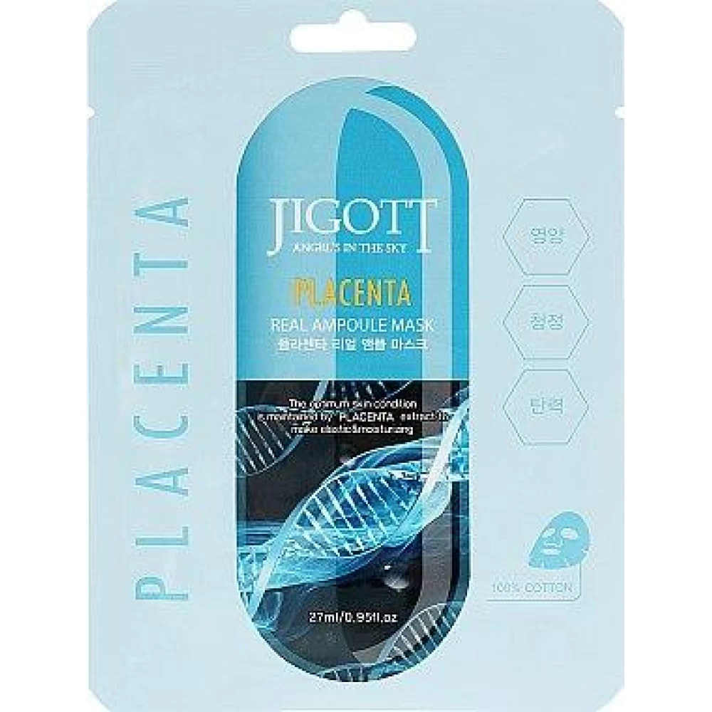 Тканевая маска для лица с фитоплацентой Jigott Placenta Real Ampoule Mask, 27 мл (8809541280191)