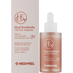 Изображение товара -  Увлажняющая сыворотка для лица с комбучей Medi-peel Hyal Kombucha Tea-Tox Ampoule, 50 мл (8809409346458)