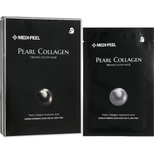 Изображение товара -  Тканевая маска с перлами и коллагеном Medi-peel Pearl Collagen Firming Glow Mask, 1 шт (8809409345406)