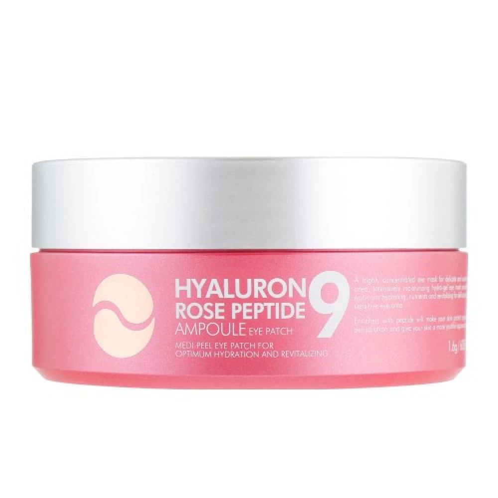 Гидрогелевые патчи с пептидами и розой Medi-peel Hyaluron Rose Peptide 9 Ampoule Eye Patch, 60 шт